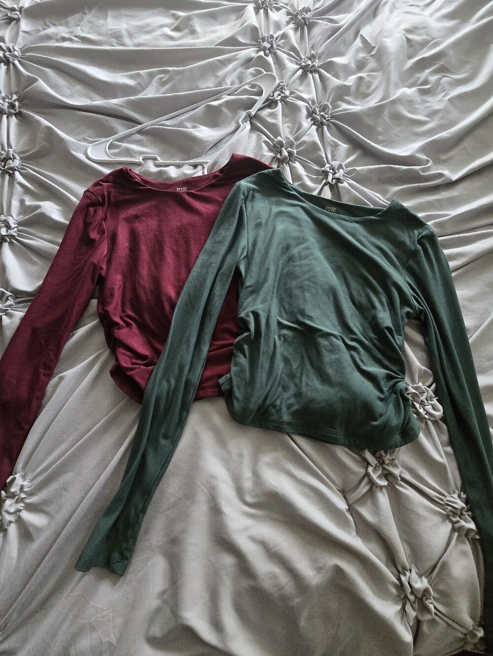 Pink Republic  Long-Sleeve Tops in Burgundy & Forest Green